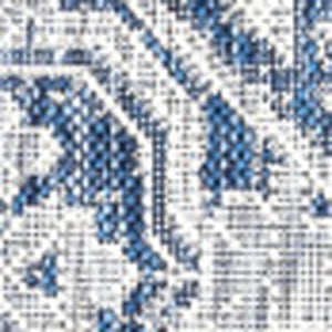 HomeRoots 6' Contemporary Navy Blue & Gray Square Medallion Rug for Indoor/Outdoor Spaces - Stylish & Durable 703430