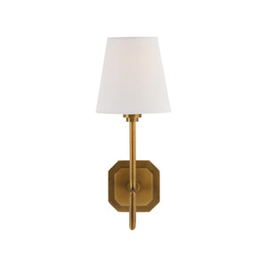 Chelsea House Overhill Antique Brass Sconce — Modern Architectural Wall Light, Aged Brass Patina, Designer Flair 70344