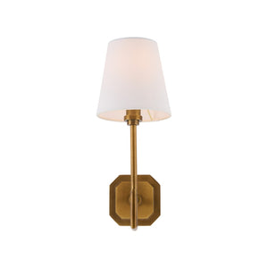Chelsea House Overhill Antique Brass Sconce — Modern Architectural Wall Light, Aged Brass Patina, Designer Flair 70344