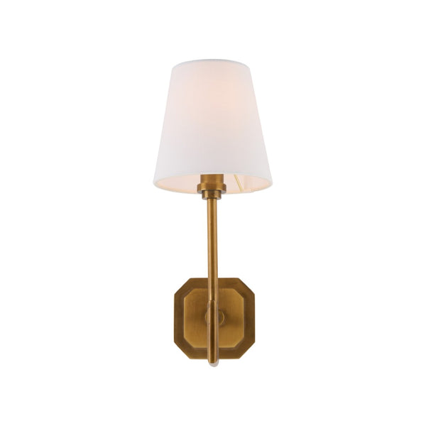 Chelsea House Overhill Antique Brass Sconce — Modern Architectural Wall Light, Aged Brass Patina, Designer Flair 70344