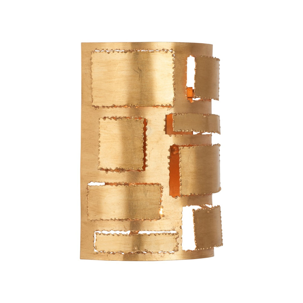 Chelsea House Pane Gold Leaf Rectangular Sconce — Modern Minimalist Wall Light, Ambient Focused Illumination For Hallways 70346