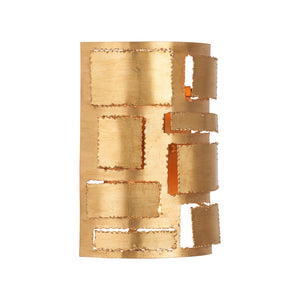 Chelsea House Pane Gold Leaf Rectangular Sconce — Modern Minimalist Wall Light, Ambient Focused Illumination For Hallways 70346