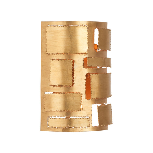 Chelsea House Pane Gold Leaf Rectangular Sconce — Modern Minimalist Wall Light, Ambient Focused Illumination For Hallways 70346