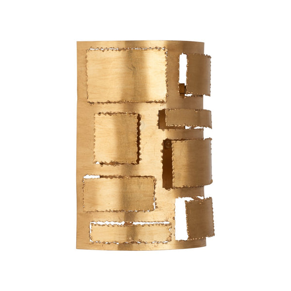 Chelsea House Pane Gold Leaf Rectangular Sconce — Modern Minimalist Wall Light, Ambient Focused Illumination For Hallways 70346