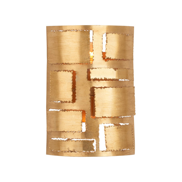 Chelsea House Pane Gold Leaf Rectangular Sconce — Modern Minimalist Wall Light, Ambient Focused Illumination For Hallways 70346