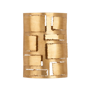 Chelsea House Pane Gold Leaf Rectangular Sconce — Modern Minimalist Wall Light, Ambient Focused Illumination For Hallways 70346