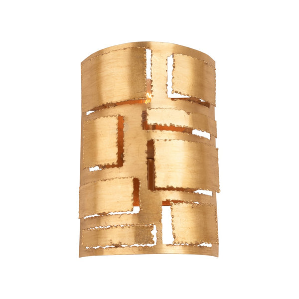 Chelsea House Pane Gold Leaf Rectangular Sconce — Modern Minimalist Wall Light, Ambient Focused Illumination For Hallways 70346