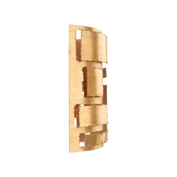 Chelsea House Pane Gold Leaf Rectangular Sconce — Modern Minimalist Wall Light, Ambient Focused Illumination For Hallways 70346