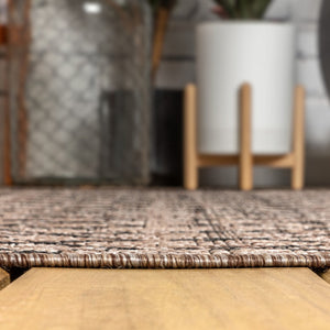 HomeRoots 20' Natural and Black Trellis Runner Rug - Stylish Indoor/Outdoor Accent for Hallways & Patios 703464