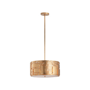 Chelsea House Pane Antique Brass Geometric Pendant Light — 39"H X19"W Modern Rectangular Fixture For Dining 70347