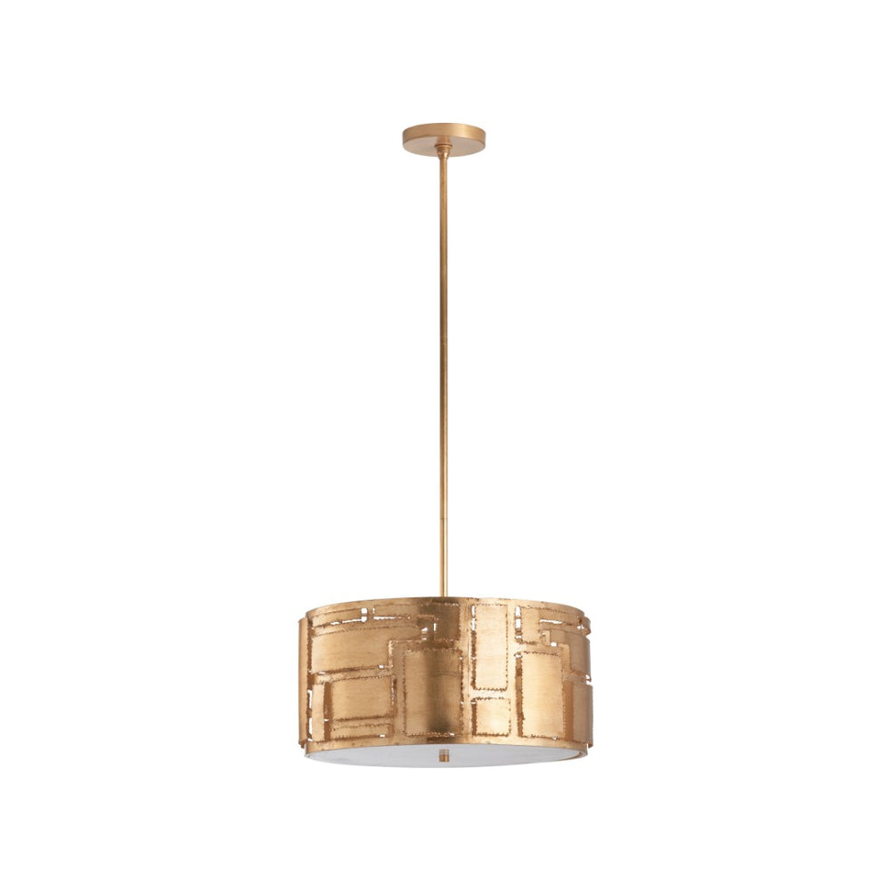Chelsea House Pane Antique Brass Geometric Pendant Light — 39"H X19"W Modern Rectangular Fixture For Dining 70347