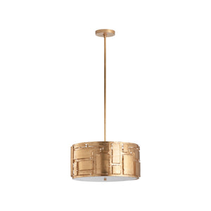 Chelsea House Pane Antique Brass Geometric Pendant Light — 39"H X19"W Modern Rectangular Fixture For Dining 70347