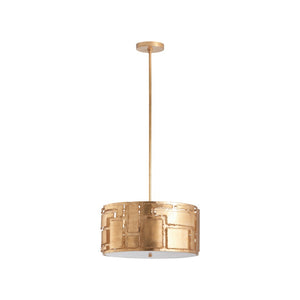 Chelsea House Pane Antique Brass Geometric Pendant Light — 39"H X19"W Modern Rectangular Fixture For Dining 70347