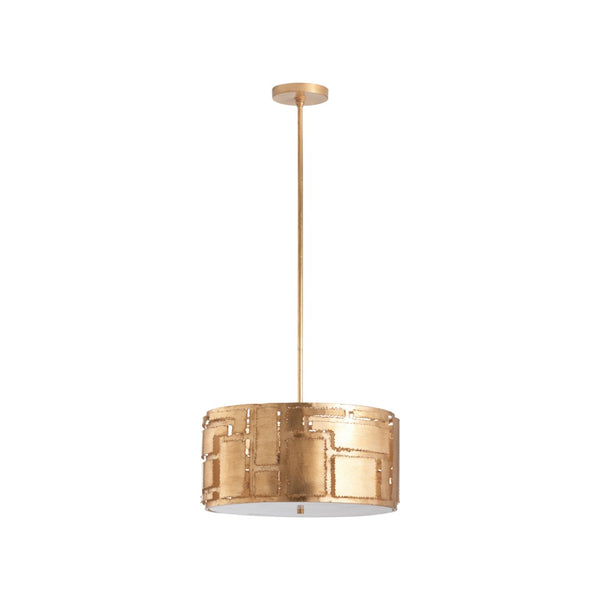 Chelsea House Pane Antique Brass Geometric Pendant Light — 39"H X19"W Modern Rectangular Fixture For Dining 70347