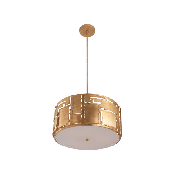 Chelsea House Pane Antique Brass Geometric Pendant Light — 39"H X19"W Modern Rectangular Fixture For Dining 70347