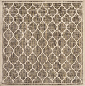 HomeRoots 6' Brown and Beige Geometric Area Rug - Stylish Indoor/Outdoor Design, Durable, Easy to Clean, Versatile 703488