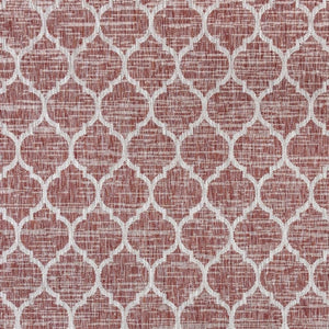 HomeRoots 6' Bold Red and Beige Geometric Indoor/Outdoor Area Rug - Durable, Stylish, and Easy to Clean! 703508