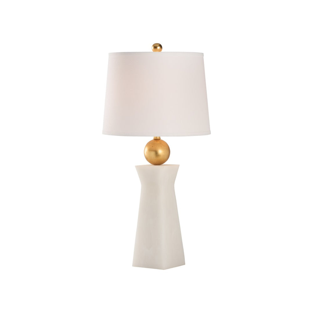 Chelsea House Gold Ball Lamp By Elizabeth Wicker — Sculptural Alabaster Table Lamp With Polished Gold Accent For Modern Glam Spaces 70353