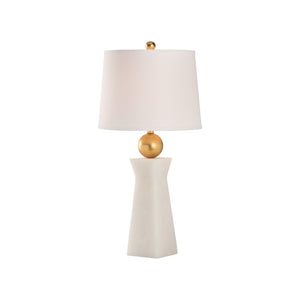 Chelsea House Gold Ball Lamp By Elizabeth Wicker — Sculptural Alabaster Table Lamp With Polished Gold Accent For Modern Glam Spaces 70353