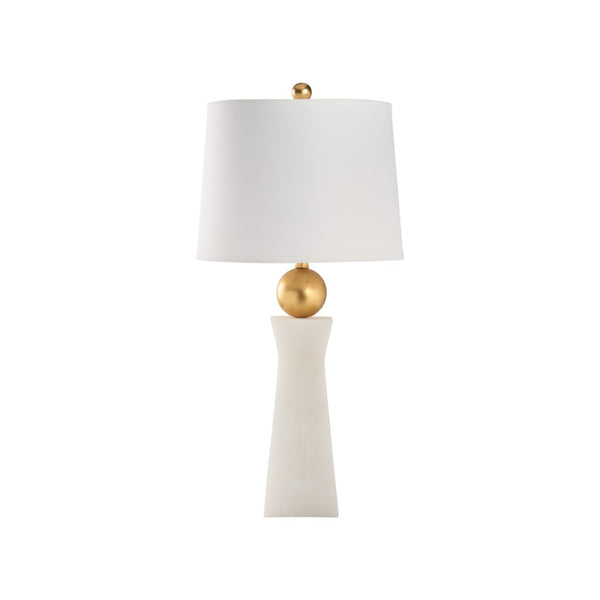 Chelsea House Gold Ball Lamp By Elizabeth Wicker — Sculptural Alabaster Table Lamp With Polished Gold Accent For Modern Glam Spaces 70353