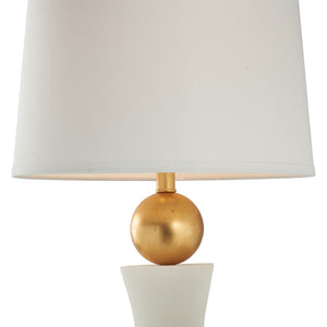 Chelsea House Gold Ball Lamp By Elizabeth Wicker — Sculptural Alabaster Table Lamp With Polished Gold Accent For Modern Glam Spaces 70353