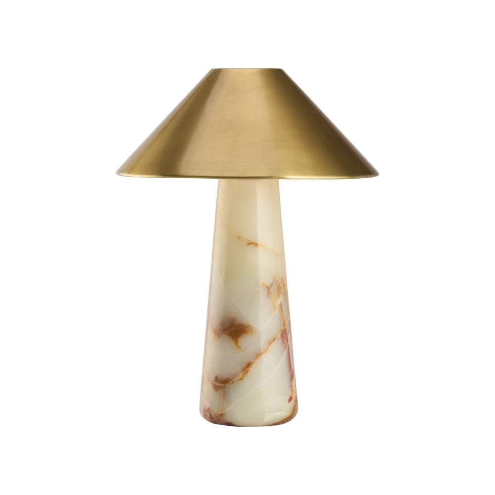 Chelsea House Midas Sculptural Marble Table Lamp With Gold Shade — 19" Compact Luxury Lighting For Bedside & Console 70354