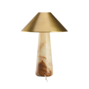 Chelsea House Midas Sculptural Marble Table Lamp With Gold Shade — 19" Compact Luxury Lighting For Bedside & Console 70354