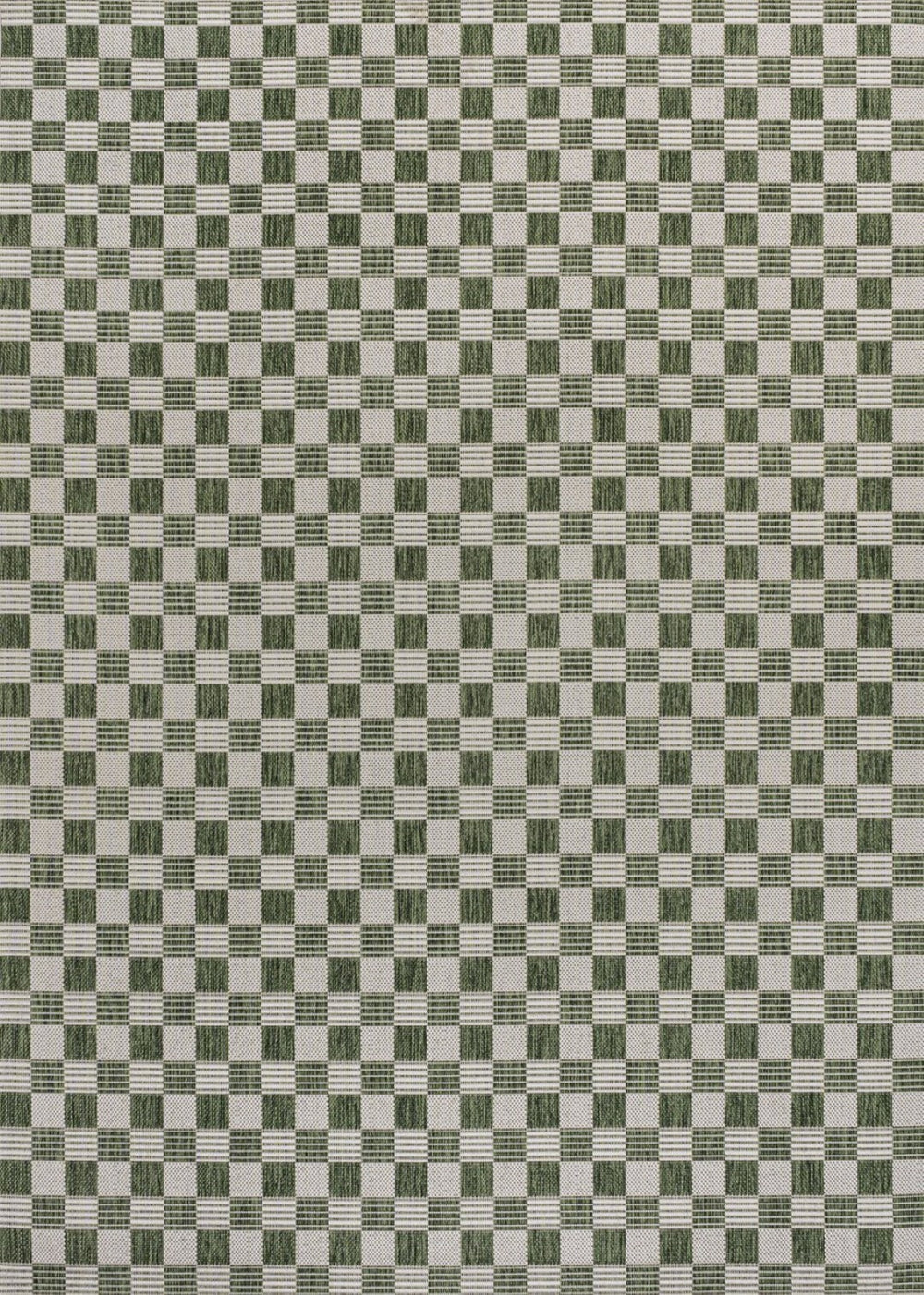 HomeRoots 8' X 10' Geometric Green and Cream Area Rug for Indoor-Outdoor Style, Durable, Easy-Clean & Chic 703547