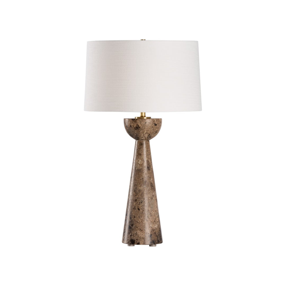 Chelsea House Terra Sculptural Marble Table Lamp — 30" Natural Gray Stone Accent Light For Modern Living Spaces 70355
