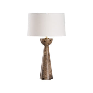 Chelsea House Terra Sculptural Marble Table Lamp — 30" Natural Gray Stone Accent Light For Modern Living Spaces 70355