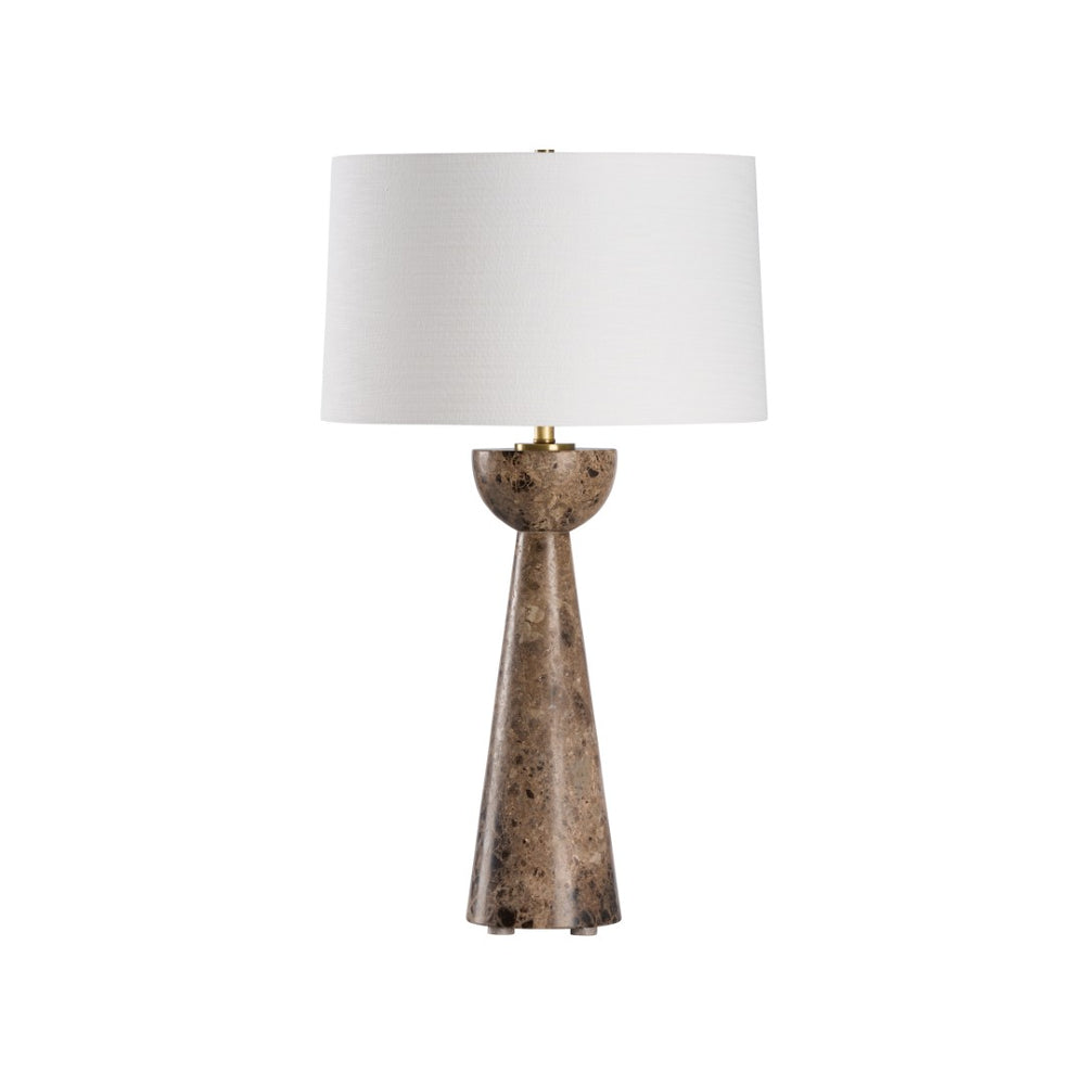 Chelsea House Terra Sculptural Marble Table Lamp — 30" Natural Gray Stone Accent Light For Modern Living Spaces 70355