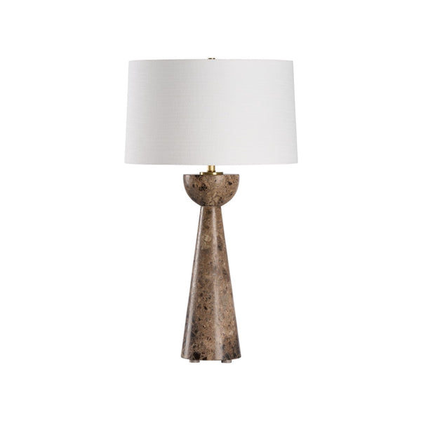 Chelsea House Terra Sculptural Marble Table Lamp — 30" Natural Gray Stone Accent Light For Modern Living Spaces 70355