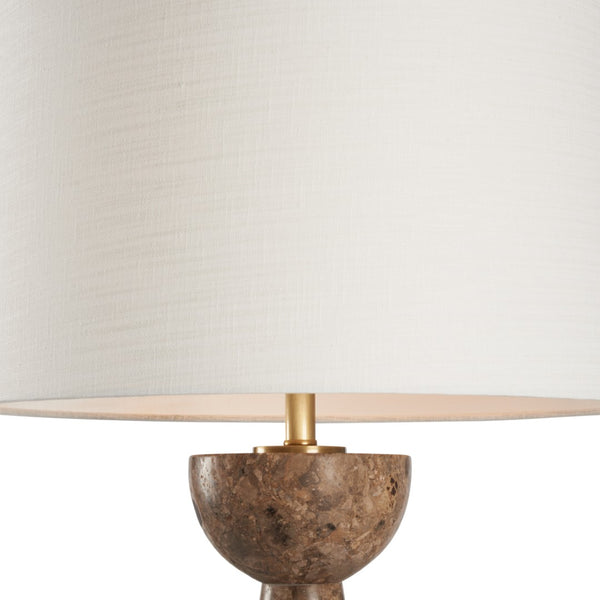Chelsea House Terra Sculptural Marble Table Lamp — 30" Natural Gray Stone Accent Light For Modern Living Spaces 70355