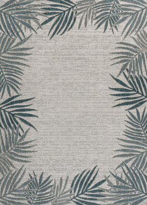 HomeRoots 8' X 10' Blue and Cream Floral Area Rug - Stylish Indoor/Outdoor Rug with Durable, Easy-Care Design 703555