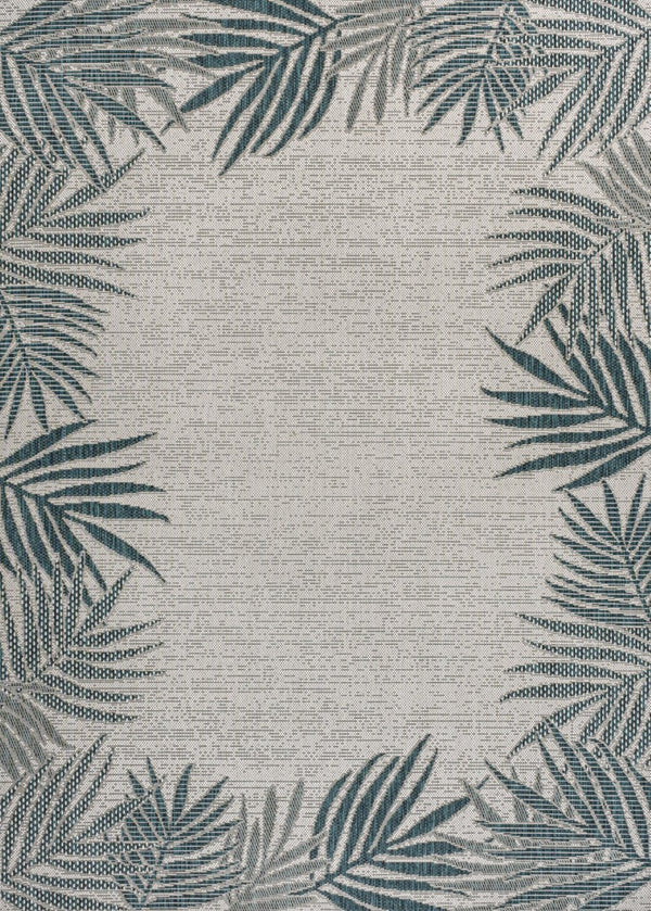 HomeRoots 8' X 10' Blue and Cream Floral Area Rug - Stylish Indoor/Outdoor Rug with Durable, Easy-Care Design 703555