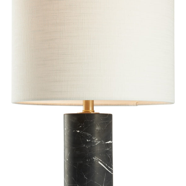 Chelsea House Marble Black-And-White Veined Table Lamp 27" Tall — Polished Sculptural Accent For Living Room, Bedroom, Office 70356
