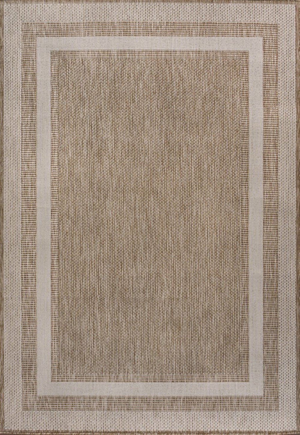 HomeRoots 5' Stylish Beige and Cream Indoor-Outdoor Area Rug - Durable, Weather-Resistant & Easy Care Design! 703562