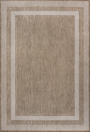 HomeRoots 8' X 10' Beige and Cream Indoor-Outdoor Area Rug – Stylish, Durable, and Low-Maintenance Comfort for Your Space! 703563