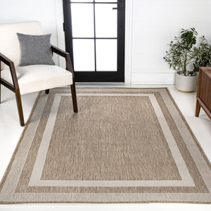 HomeRoots 8' X 10' Beige and Cream Indoor-Outdoor Area Rug – Stylish, Durable, and Low-Maintenance Comfort for Your Space! 703563