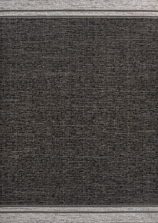 HomeRoots 5' X 8' Black and Cream Area Rug - Stylish Indoor/Outdoor Carpet for Modern Spaces, Easy Care! 703570