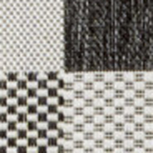 HomeRoots 5' Black and Cream Geometric Area Rug - Modern Indoor Outdoor Accent for Stylish Living Spaces 703574