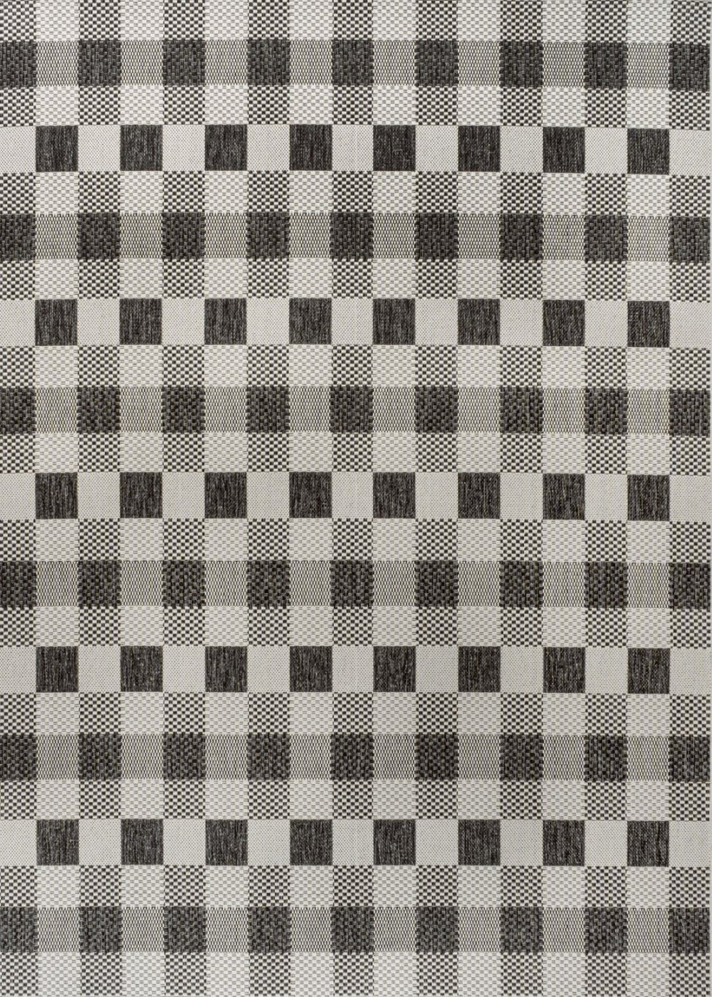 HomeRoots 8' X 10' Black and Cream Geometric Area Rug – Durable, Stylish, Indoor/Outdoor, Easy-Care Design 703575