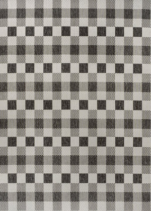 HomeRoots 8' X 10' Black and Cream Geometric Area Rug – Durable, Stylish, Indoor/Outdoor, Easy-Care Design 703575