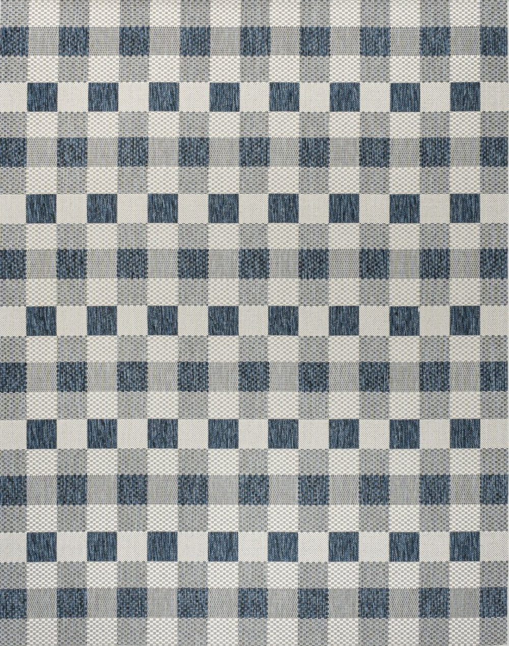 HomeRoots 8' X 10' Navy Blue & Cream Geometric Area Rug - Indoor/Outdoor Durability with Modern Style & Easy Care 703583