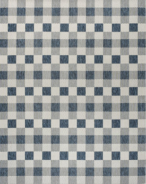 HomeRoots 8' X 10' Navy Blue & Cream Geometric Area Rug - Indoor/Outdoor Durability with Modern Style & Easy Care 703583