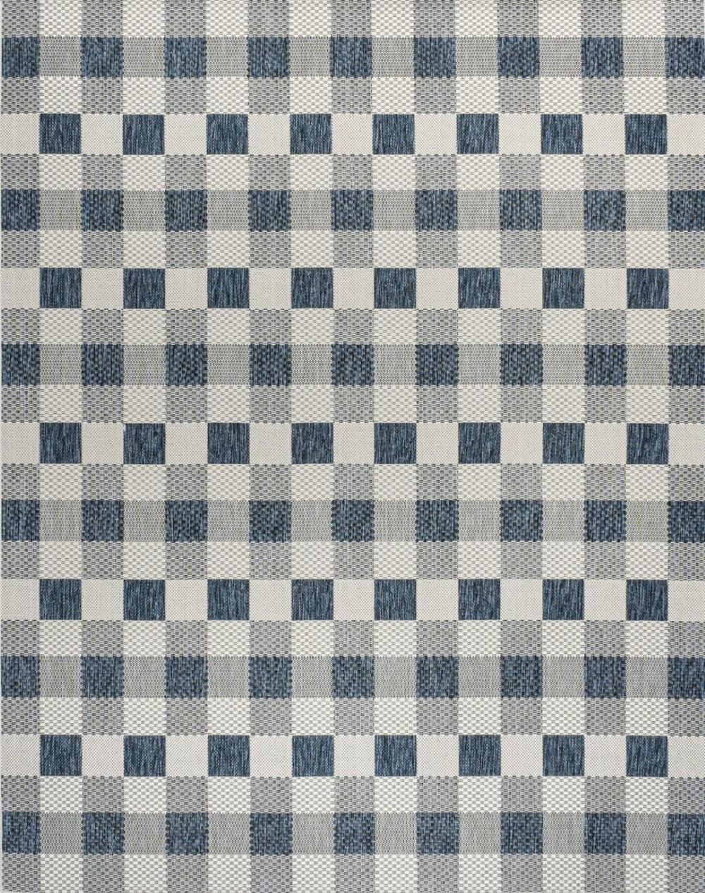 HomeRoots 8' X 10' Navy Blue & Cream Geometric Area Rug - Indoor/Outdoor Durability with Modern Style & Easy Care 703583