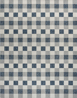 HomeRoots 8' X 10' Navy Blue & Cream Geometric Area Rug - Indoor/Outdoor Durability with Modern Style & Easy Care 703583