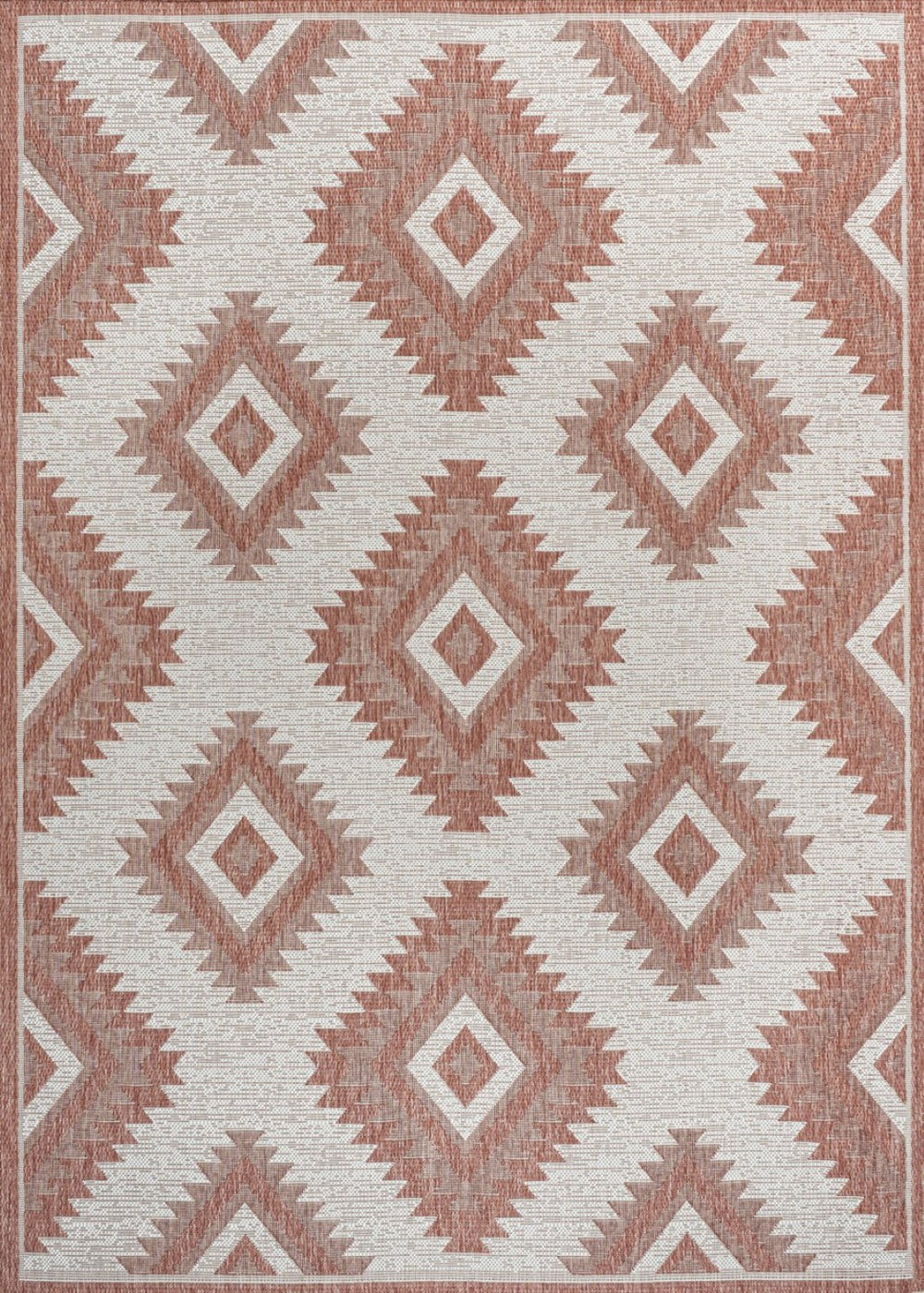 HomeRoots 5' X 8' Salmon and Cream Moroccan Area Rug - Stylish, Durable, Indoor/Outdoor Décor for Any Space! 703594