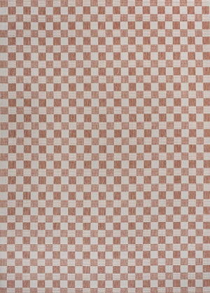 HomeRoots 8' X 10' Salmon and Cream Geometric Area Rug - Stylish Indoor/Outdoor Design for Modern Spaces 703627