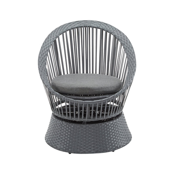 English Elm Christopher Knight Home® - [Set Of 2] Stylish Gray Swivel Wicker Lounge Chairs With Plush Cushions For Indoor And Outdoor Relaxation N767P237032B_2
